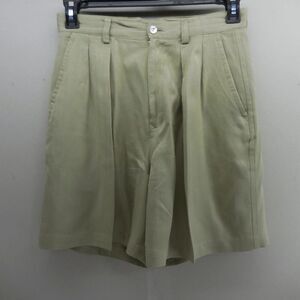 TOMMY BAHAMA Shorts Womens 8 Silk Canvas 7" Pleated High Waist Walking Beige